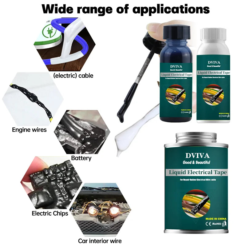 Liquid Electrical Tape Waterproof Insulation Paste Quick-Drying Home Use Wire Cable Coat Repair Glue Fix Line Glue For Wires