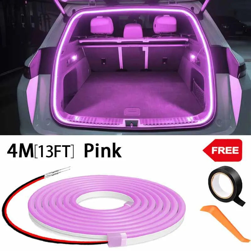 Car high brightness trunk lighting ambient light interior decoration LED wiring free automatic sensing tailgate light strip