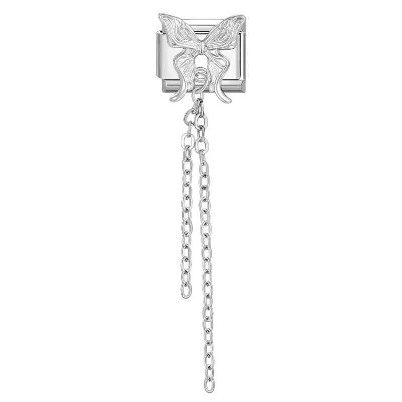 Zircon Moon Cherry Bow Knot Butterfly Heart Star Italian Charm Links Fit 9mm Bracelet Stainless Steel DIY Jewelry Making Gifts