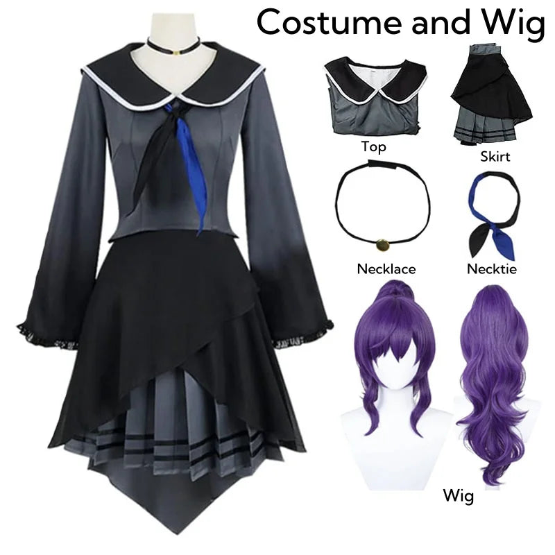 Project Sekai Game Asahina Mafuyu Anime Cosplay Costume Uniform Wig Full Set for Women Girls Halloween Carnival Party Role Play