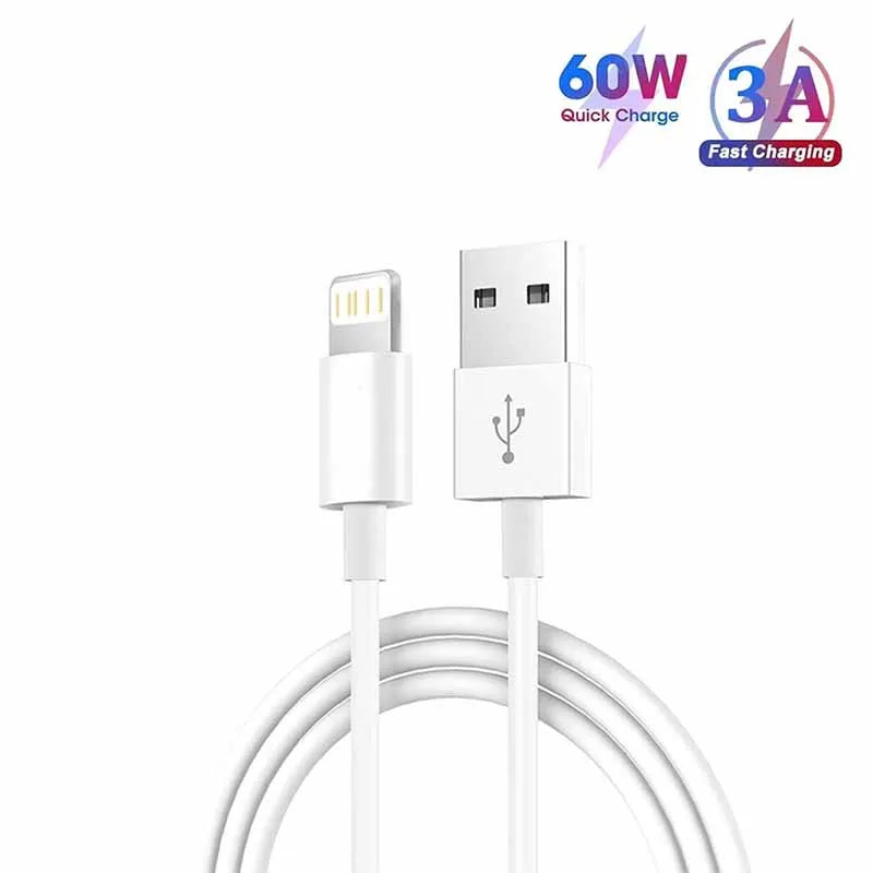 3A USB A To Lightning Fast Charging Cable For iPhone 14 13 12 Pro Max iPad USB A To iOS Data Cable Charger Accessories 1M 2M 3M