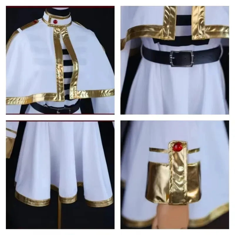 Sousou No Frieren Anime Cosplay Costume Elf Ear Wig And Shoes Set Magician Dress for Women Halloween Christmas Party