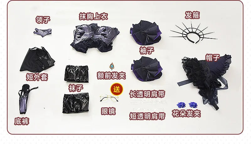 New Shuten Douji Cosplay Game Fate Fate/Grand Order Costume Halloween Christmas Role Playing woman sexy black dress hat prop