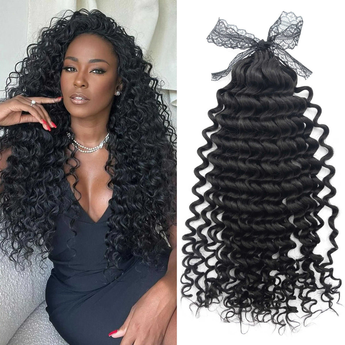 Top Quality 100% Virgin Full Cuticle Human Hair Best Selling Feathers Deep Wave Crochet Human Hair Extension for Black Women