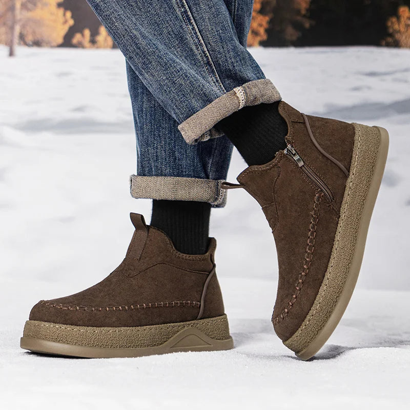 Brown Solid Colour Anti Slip Man Boots 2026 Autumn Hot Sell Men Casual Shoes Four Seasons Light Weight Outdoor High Top Footwear