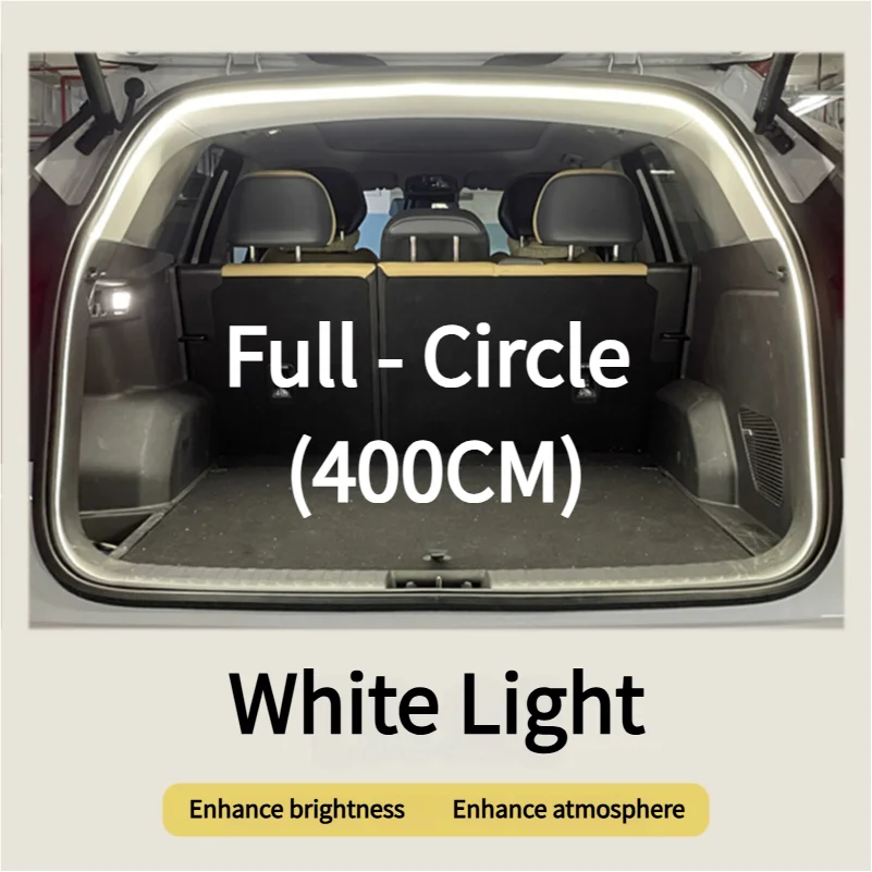 Car high brightness trunk lighting ambient light interior decoration LED wiring free automatic sensing tailgate light strip