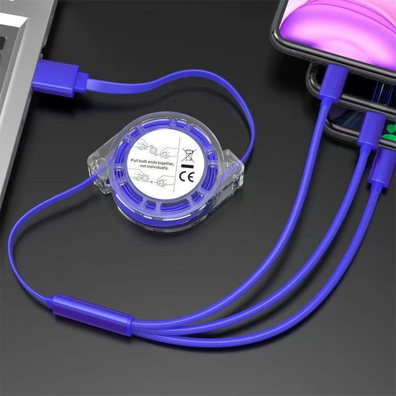 3-in-1 Retractable Charging Cable for Mobile Phones