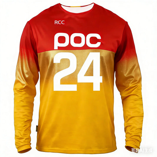2026 Men's No. 24 Jersey Long-sleeved Outdoor Sports Fitness Climbing Fishing Shirt Loose Fit Mountain Bike Riding Suit