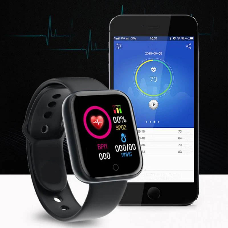 Men Watches Smart Watch For Women Fitness Heart Rate Monitor Sports Smartwatch Electronic Calory Music Control Y68 Bracelet Kids