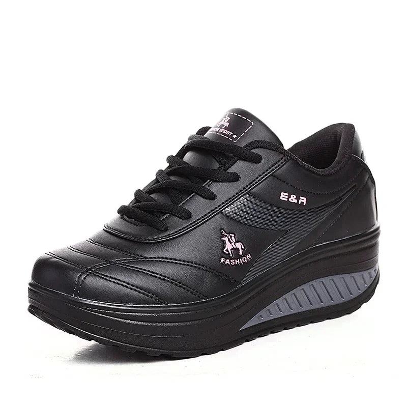 NEW Luxury Designer Slimming Swing Shoes Women Fashion Leather Casual Shoes Women Lady Spring Autumn Factory Top Quality heels