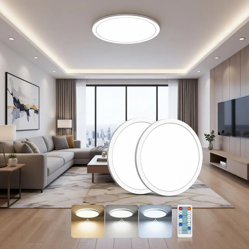 Motion Sensor LED Ceiling Light with Remote, 12 Inch Wired, 3000K-5000K, 2400LM Dimmable, Indoor/Closet/Hallway/Laundry/Stairs,
